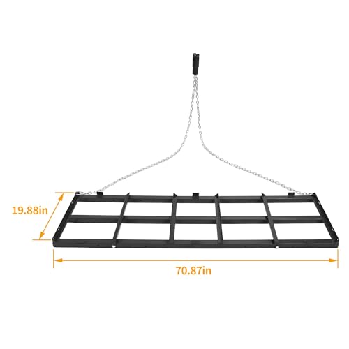 6FT Drag Harrow Driveway Grader Tow Behind Drag Lawn Leveling Rake