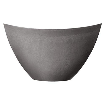 Arcadia Garden Products PSW Pot Collection YB41CT Plastic/Stone/Wood Composite Curved Planter Pot – No Drainage Hole (Drillable), for Indoor and Outdoor Plants and Gardens, 16-inch, Cement Gray - color: Cement Gray