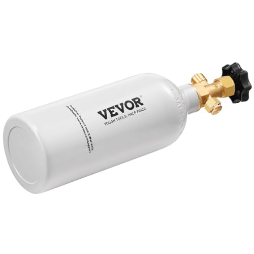 VEVOR CO2 탱크, 1.1kg(2.5파운드) 새로운 알루미늄 합금 실린더, 라이트 그레이 스프레이 코팅이 된 CO2 에어 탱크, CGA320 밸브 및 조절 가능한 압력, 생맥주 디스펜싱 및 소다 메이커용 DOT 승인 실린더 - size: 2.5 lbs