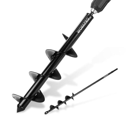 WORKPRO 2PC Auger Drill Bit Set for Planting – 1.6 x 16 Inch & 3.5 x 16 Inch