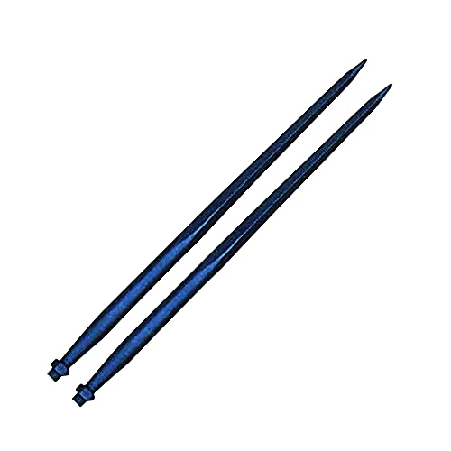 43" Hay Bale Spear 3000 LBs Capacity, C-2 Bale Spike Square Tapered Forged - 1 3/4" Conus 2, Bale Hay Spike with Hex Nut (2)