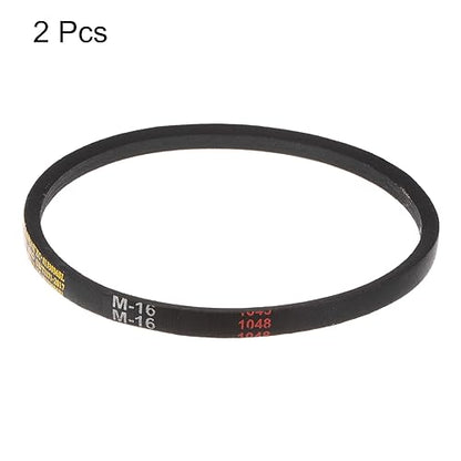 HARFINGTON 2Pcs M-16 Rubber V Belt Drive Transmission Belt 16" Pitch Girth 10mm Width 5.5mm Height JIS Standard Industrial Power Belt for Machinery Mower - size: 16"