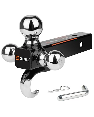 DEEAGLE 3 Ball Hitch with Hook, Fit 2” Hitch Receiver - style: Ball Hitch with Pin