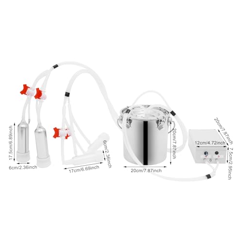 2 in 1 Cow Milking Machine, 5 L Goat Milking Machine Portable, Speed Adjust - size: 5 L