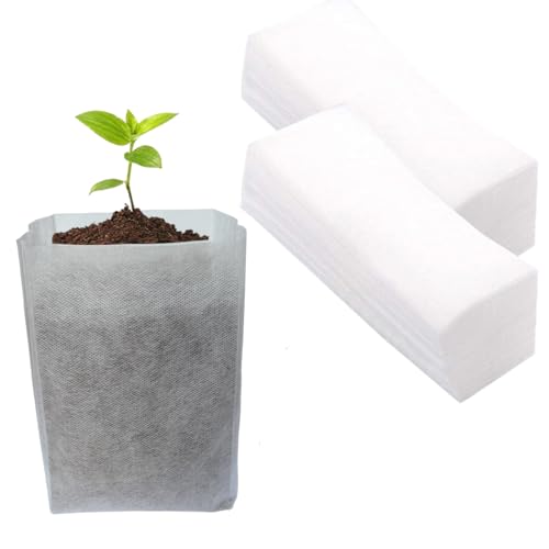 gardtree 1 1/4 Gallon 50PCS 11×11.5 Inch Breathable Plant Grow Bags - Non-Woven Plant Nursery Bags for Seed Starting, Indoor/Outdoor Vegetables, Herbs & Flowers | Easy Transplant, Space Saving - color: White, size: 11"x11.5"/50PCS