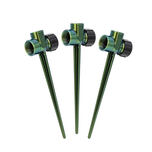 RESTMO Sprinkler Stake 3 Pack Zinc Alloy Lawn Sprinkler Spike Base - size: 3 Pack