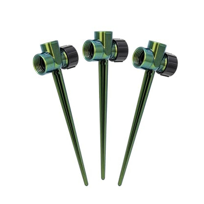 RESTMO Sprinkler Stake 3 Pack Zinc Alloy Lawn Sprinkler Spike Base - size: 3 Pack