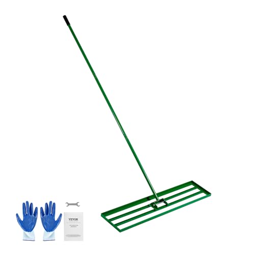 VEVOR Lawn Leveling Rake, 48"x10" Level Lawn Tool, Heavy-Duty Lawn Leveler with 78" Steel Extended Handle, Yard Leveling Rake Suit for Garden, Golf Lawn, Farm - size: 48x10in (without Roller)