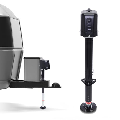 POLESTAR Electric Trailer Jack 3500lbs, Power A-Frame Electric Tongue Jack for Lifting RV Travel Utility Trailer Camper, Trailer Jack with 4.5" Drop Leg & LED Light & Manual Crank, 9-27" Lift - size: Electric A-Frame 3500 lbs