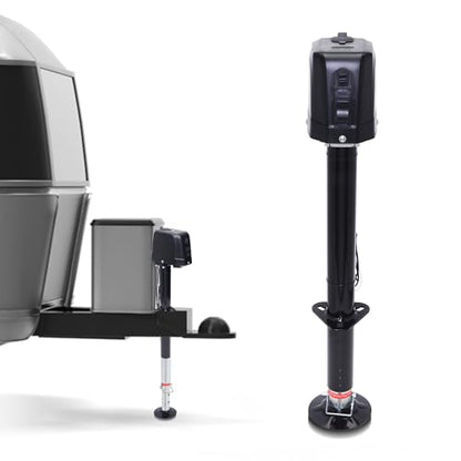 POLESTAR Electric Trailer Jack 3500lbs, Power A-Frame Electric Tongue Jack for Lifting RV Travel Utility Trailer Camper, Trailer Jack with 4.5" Drop Leg & LED Light & Manual Crank, 9-27" Lift - size: Electric A-Frame 3500 lbs