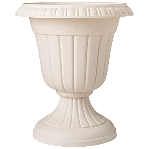 Arcadia Garden Products PL20BG Classic Traditional Plastic Urn Planter Indoor/Outdoor, 10" x 12", Beige - color: Beige, size: 10" x 12"