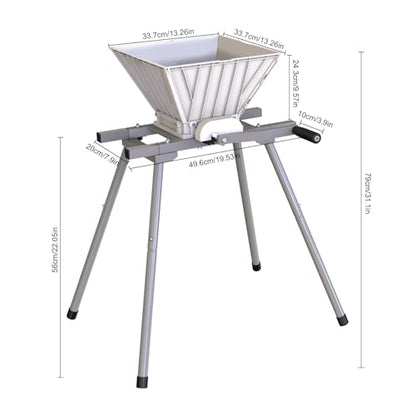 SQUEEZE master Fruit Apple Wine Classic Crusher With Stand-7 Litre/1.8Gallon Manual Grinder- Large Nylon Hoopper-Nylon Teeth-Silver - style: nylon hopper+nylon teeth+stand