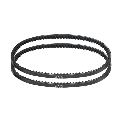 uxcell 2Pcs 3L240 Rubber Cogged V Belt, 24" Outside Circumference x 0.37" Width x 0.22" Thick, Updated and Instead of Normal 3L Profile Single V-Beltings for Lawn & Garden Machinery - size: 3LX240