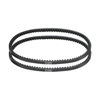 uxcell 2Pcs 3L240 Rubber Cogged V Belt, 24" Outside Circumference x 0.37" Width x 0.22" Thick, Updated and Instead of Normal 3L Profile Single V-Beltings for Lawn & Garden Machinery - size: 3LX240