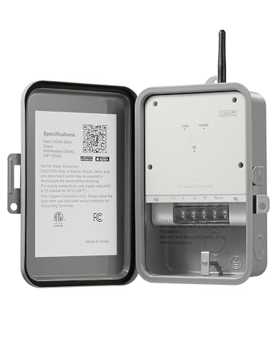 DEWENWILS Pool Pump Timer, Outdoor Smart WiFi Timer Box, 40A 120VAC 2HP - style: 120VAC 2HP