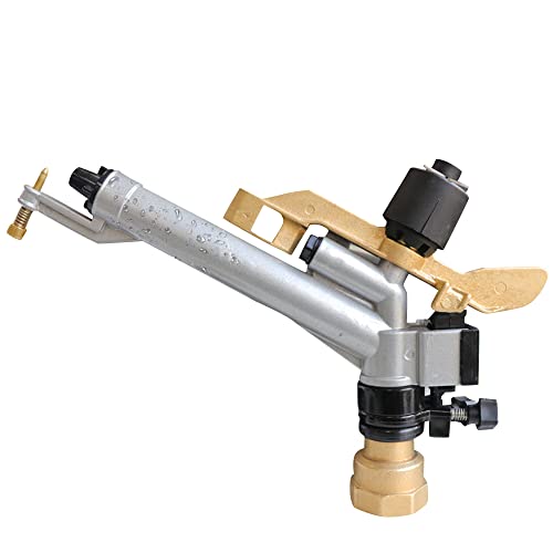 1.5" Impact Sprinkler Head, 360° Adjustable Long Range Water Irrigation Spray Sprinkler, with Nozzle Kit, for Agriculture, Lawns, Etc