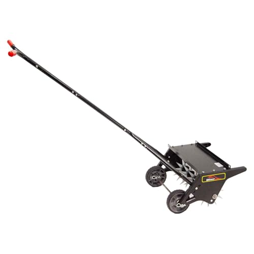 Brinly 20" Premium Push Spike Aerator with 3D Galvanized Steel Tines and Weight Tray