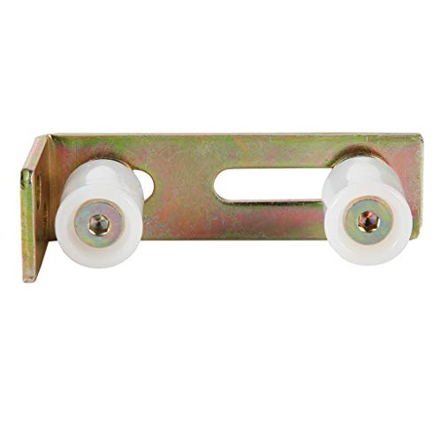Skelang Slide Gate Guide Roller with L Post Bracket, Adjustable Dual Nylon Rollers Gate Assembly Support for Sliding Rolling Gates 2-5/16" Max Capacity