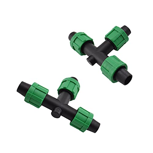 Drip Irrigation Tee Fittings Universal Barbed Locking 3-Way Connectors - color: Tee Connectors