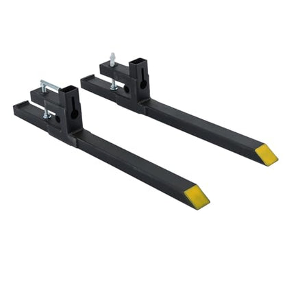 43" 2000lbs Clamp on Pallet Forks, Heavy Duty Attach Bucket Fork