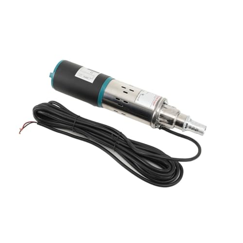 Submersible Screw Well Pump Deep Well Water Pump Stainless Steel Deep Well Submersible Pump DC 12V 200W Electric Deep Well Solar Submersible Water Pump for Irrigation Agricultural Garden Home