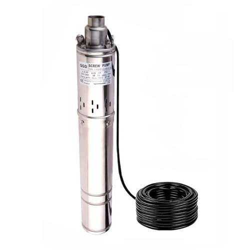 3.5 Inch Tube Stainless Steel Deep Well Pump 1HP Submersible Screw Well Pump 220-240V/60Hz Well Water Pump Max.Head 100m/328ft Flow 8GPM 90mm Well Pump for Home and Industrial Garden Agricultural - size: 1" 220-240V 60Hz 1HP