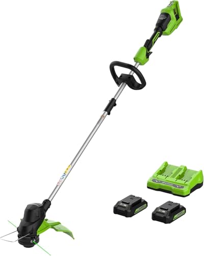 Greenworks 48V (24V x 2) 15" Cordless String Trimmer, (2) 2.0 Ah Batteries - style: 15" (2 x 2Ah)