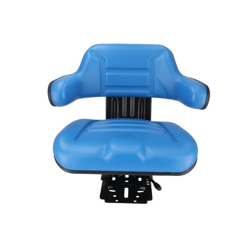 Seat Assembly Grammer Style Vinyl Blue fits New Holland 4835 5635 6635 7635 E7NN400KA fits Ford 2000 2110 2120 2600 3000 3600 3610 4000 4100 4110 4600 4610 5000 5610 6600 6610 7610 7710 E7NN400KA12M