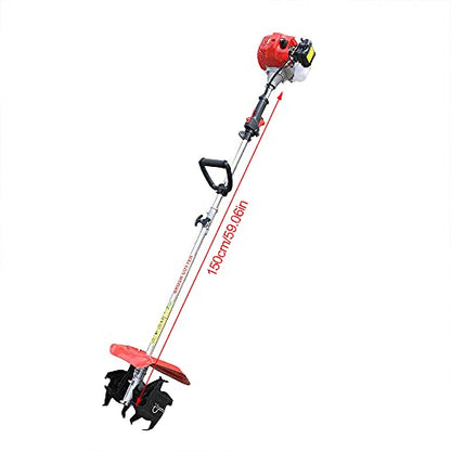 42.7CC Handheld Tiller Cultivator 2-Stroke Gas Powered Garden Rotary Cultivator Rototiller Mini Cordless Weeding Tilling Tool for Gardening,Sandy Land, Loose Soil, Cultivation of Cash Crops