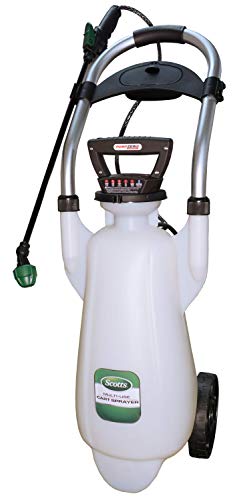 Scotts Lithium-ion Powered Pump Zero Technology, Wheeled Cart Sprayer, 3 Gallon, White, 190617