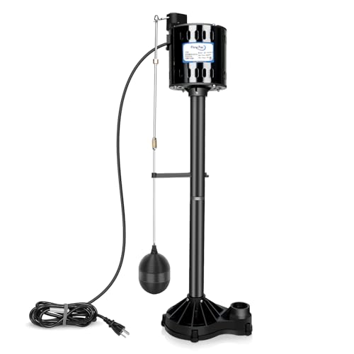 Pedestal Sump Pump Thermoplastic Pedestal Pump 1/3 HP 45GPM-Black - size: AC-Float