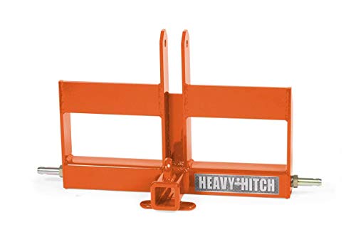 Category 1, 3 Point Hitch Receiver Drawbar with Offset Suitcase Weight Bracket - Orange - color: Orange