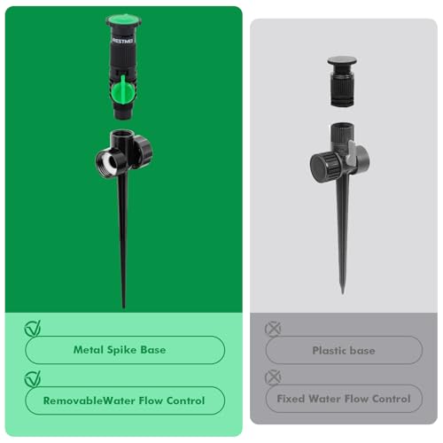 RESTMO Above Ground Sprinkler System,Irrigation Sprinklers for Yard,Green - color: Green