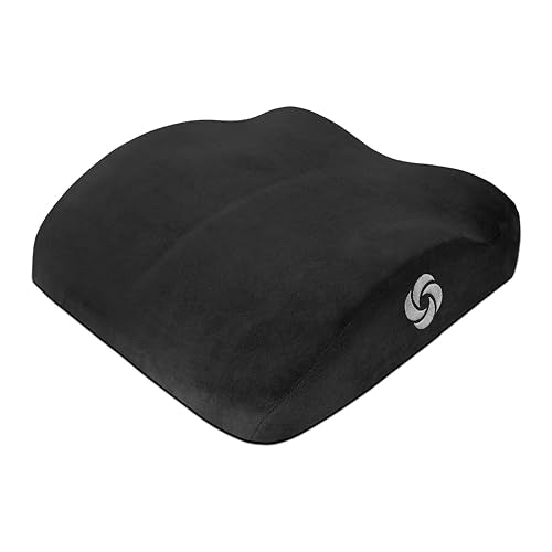 Samsonite Seat Cushion Curved Ergonomic Pillow for Car or Office Chair, Tailbone Support Cushion with High Grade Memory Foam