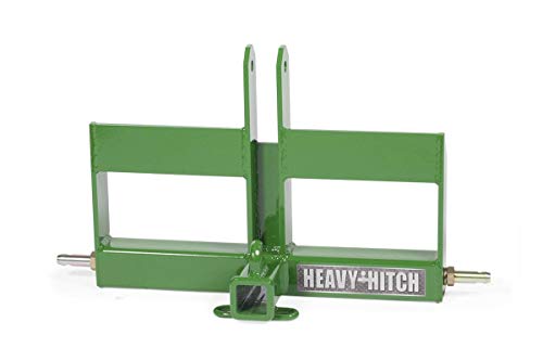 Category 1, 3 Point Hitch Receiver Drawbar with Offset Suitcase Weight Bracket - Green - color: Green