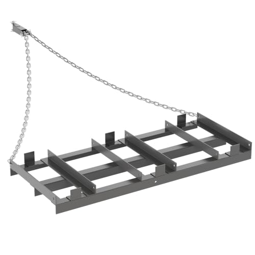6FT Tow Behind Drag Harrow, Steel Driveway Grader Leveling Tool 48''L,Gray