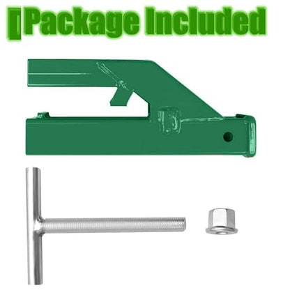 Clamp On Trailer Hitch Receiver 2 Inch Ball Mount Adapter for Tractor Bucket Fits All 2" Hook Inserts,Green