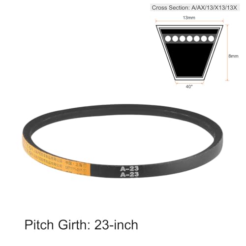 uxcell A23 V-Belts 23" Pitch Length, A-Section Rubber Drive Belt 2pcs - size: 23"