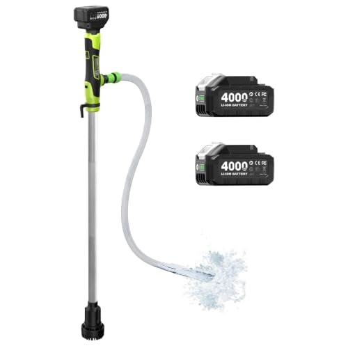 Taskstar Cordless Stick Water Transfer Pump, 2×4.0Ah Rechargeable Batteries - color: Light Green
