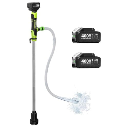 Taskstar Cordless Stick Water Transfer Pump, 2×4.0Ah Rechargeable Batteries - color: Light Green