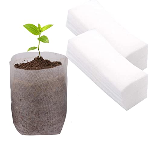 gardtree 400PCS 4.7×5.5 Inch Breathable Plant Grow Bags - Biodegradable Non-Woven Plant Nursery Bags for Seed Starting, Indoor/Outdoor Vegetables, Herbs & Flowers | Easy Transplant, Space Saving - color: White, size: 4.7"x5.5"/400PCS