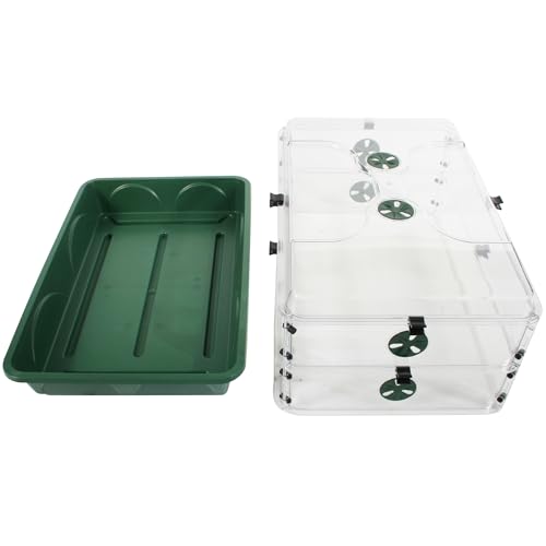EarlyGrow 95457 24" x 15" x 16.75" Domed Propagator, Green, 3 Side Extenders and Locking Clip Set - size: 3 Side Extenders and Locking Clip Set
