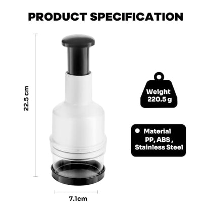 Vegetable Chopper, Manual Food Processor, Hand Push Garlic Onion Cutter, Suitable for Vegetables, Ginger, Fruits, Nuts, Herbs
