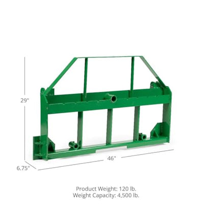 Titan Attachments 46" Fork Frame Attachment, Rate 4,500 LB, Fits John Deere Loaders