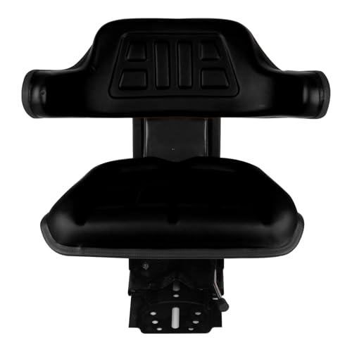 Black Universal Adjustable Tractor Suspension Seat Fits for John Deere 1020 1530 2020 2030 2040 5210 5300, fits for Ford & New Holland 3000 3010 3300 3400 3600 3610, Shock Absorption Alloy Steel+PVC