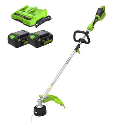 Greenworks 48V (24V x 2) 16" Cordless String Trimmer, (2) 4.0 Ah Batteries - style: 16" (2 x 4Ah)