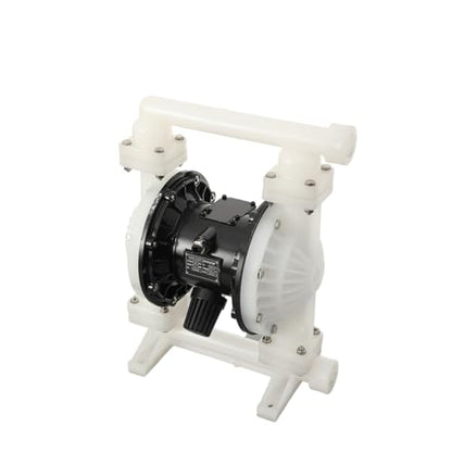 Pneumatic Double Diaphragm Pump 1.5 Inch In/Out PP 35GPM Max 120PSI - color: White