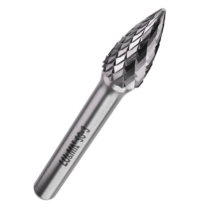 LU&MN SG-3 Tungsten Carbide Burr, 3/8" Head 1/4" Shank, 1 Pc - size: SG-3
