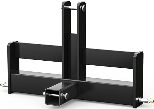 YINTATECH 3 Point Hitch Receiver with Suitcase Weight Brackets Category 1 - color: Black