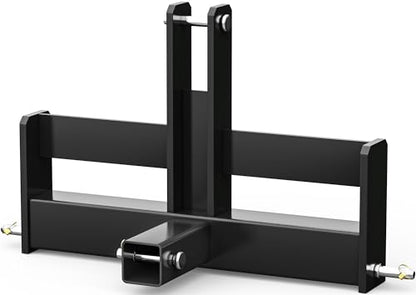YINTATECH 3 Point Hitch Receiver with Suitcase Weight Brackets Category 1 - color: Black